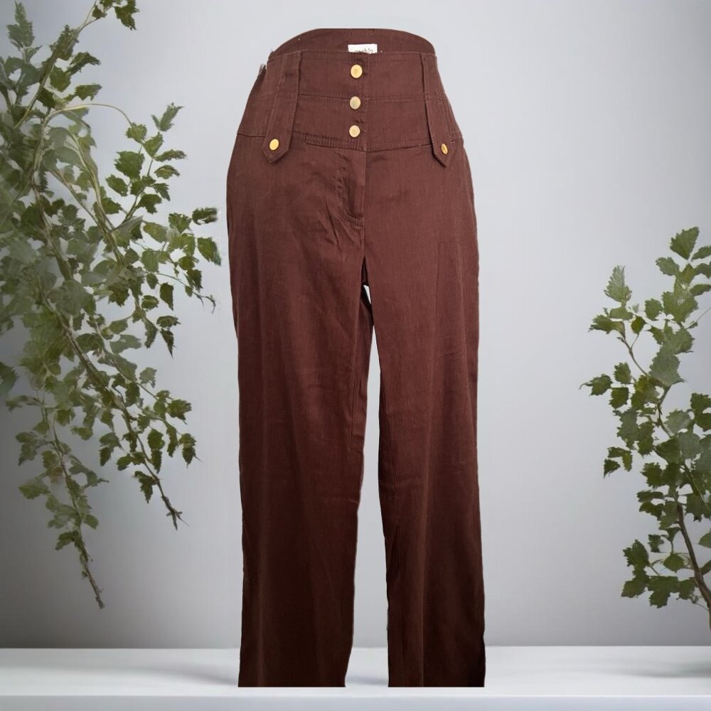 Cache Brown Embellished Pants Size 2 - image 1